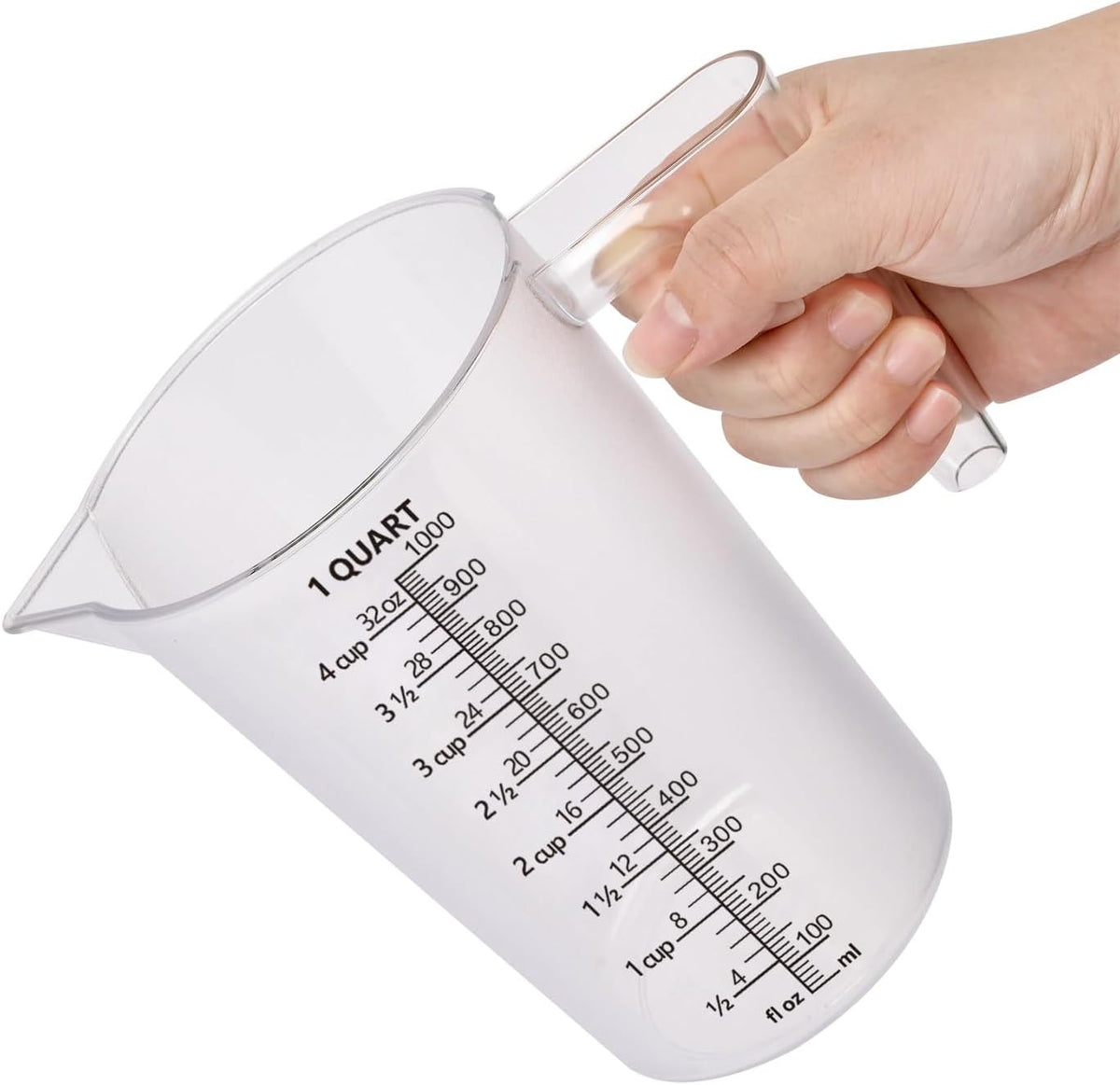 Jarra medidora plástico 32oz con 4 tazas para líquidos y aceite