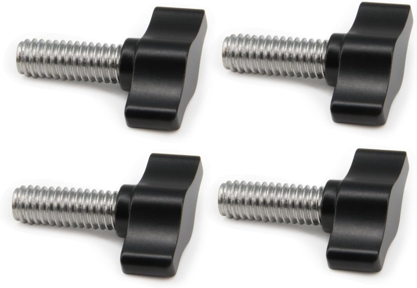 4 Pzas Perilla Aluminio Negro Rosca Gruesa Acero Inox