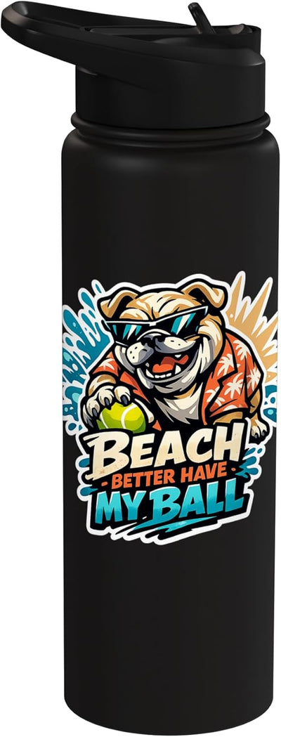 Bolso de agua acero inoxidable para perros con diseño verano