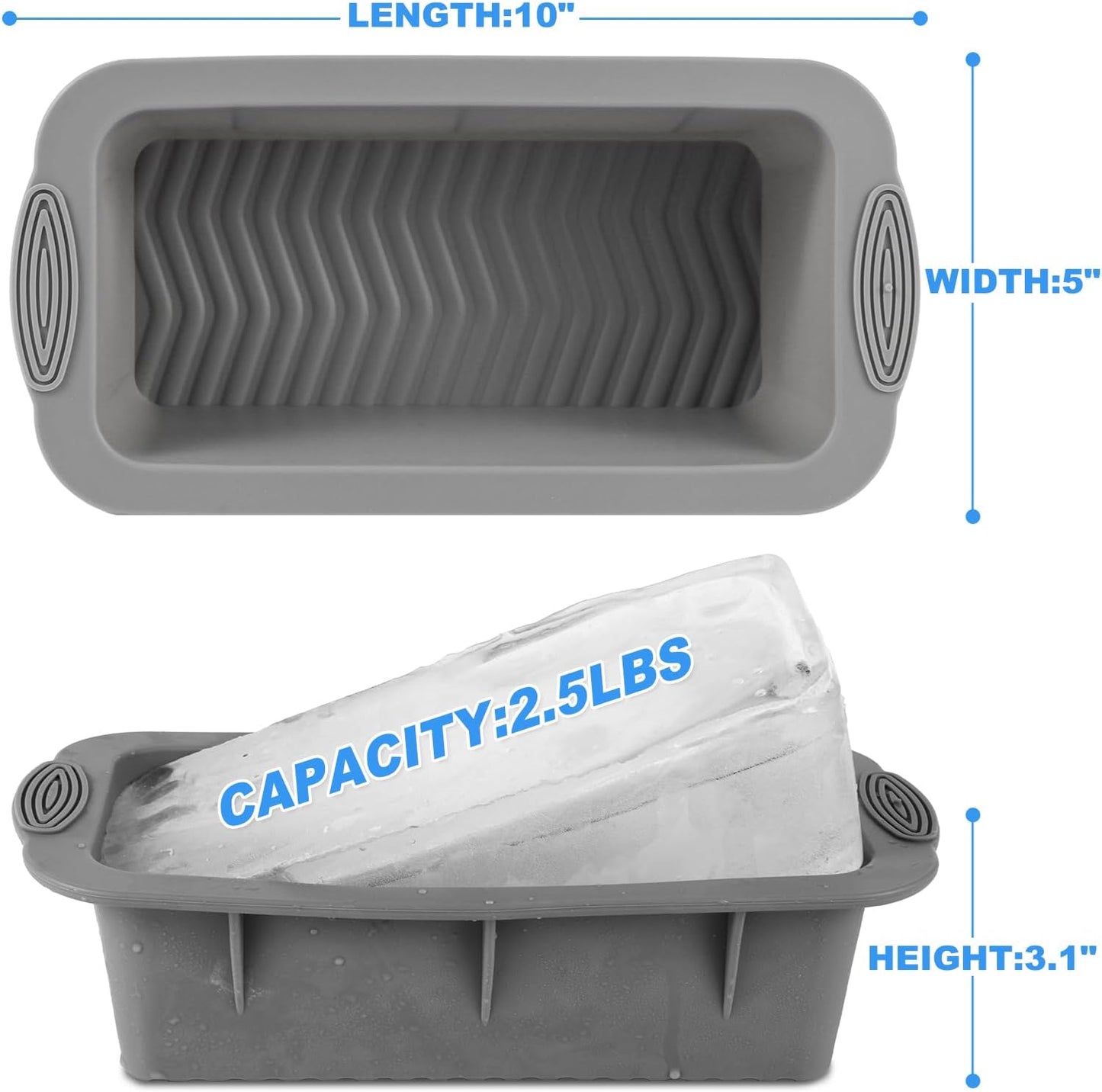 Molde hielo silicona 10 pzas 25lb para baño hielo atletas