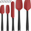 Set 5 Espátulas Silicón Alimenticio Resistentes Hornear Rojo Negro