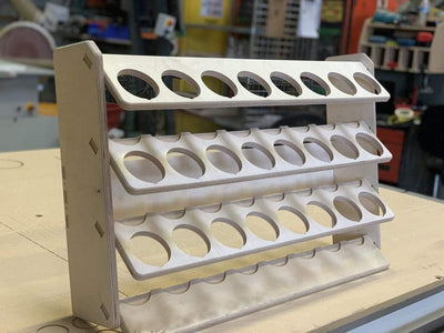 Soporte lubricante estante madera contrachapada 24 ranuras