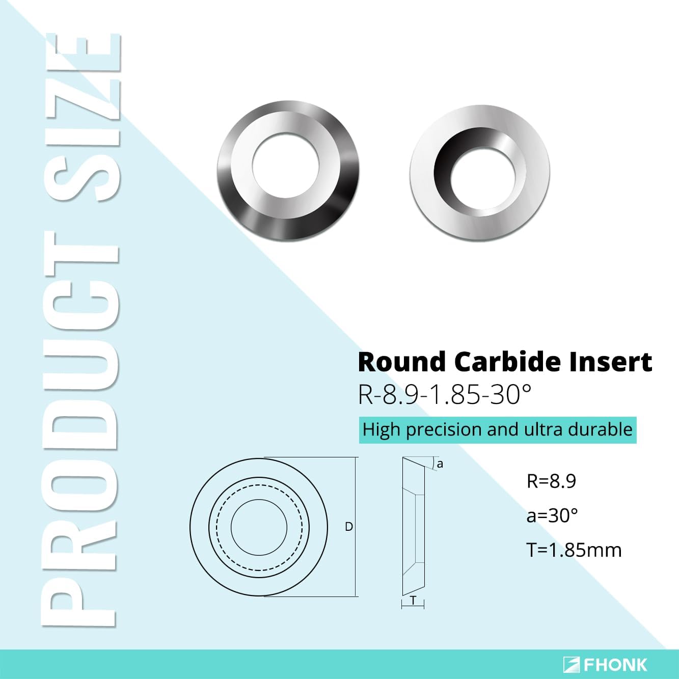 Cuchillos carburo 0.350pulg para torneado madera 10 pzas