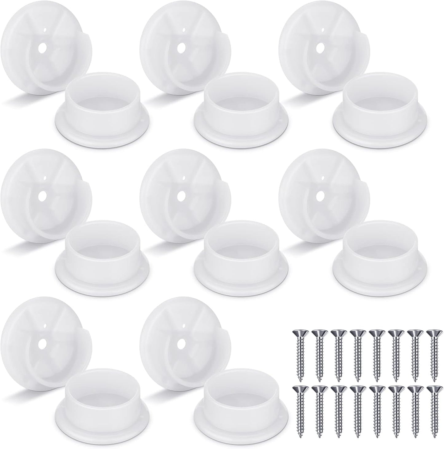 Soporte barra plástico armario 1-3/8" 16 pzas