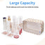 Bolsa maquillaje transparente con cremallera y asa para viaje