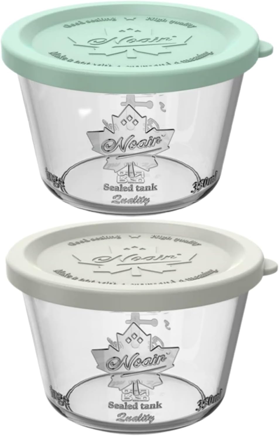 Recipientes Vidrio Con Tapas Blanco Verde