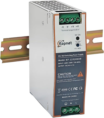 Fuente alimentación riel DIN 120W 24V AC-DC industrial