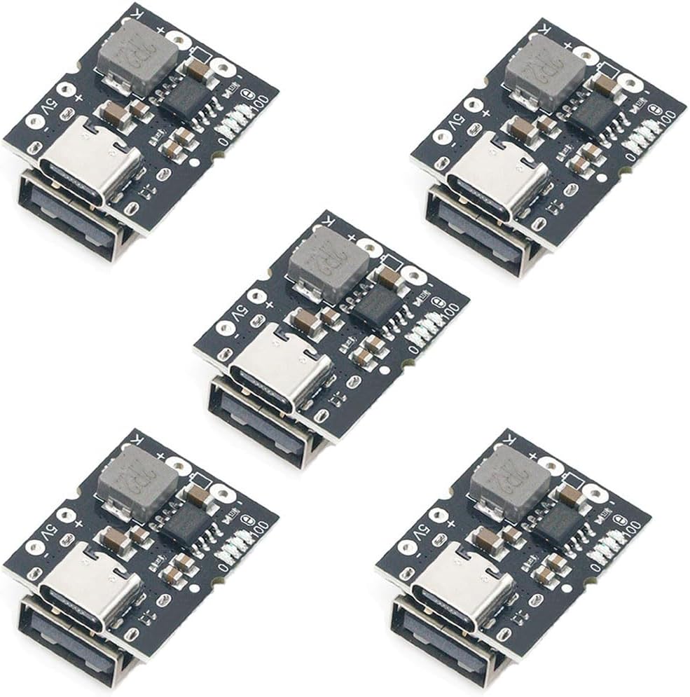 Módulo carga USB A y C 5V 2A para batería litio 4.2V-4.35V