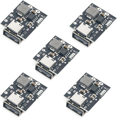 Módulo carga USB A y C 5V 2A para batería litio 4.2V-4.35V