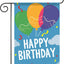 Bandera jardín feliz cumpleaños 12x18pulg doble cara