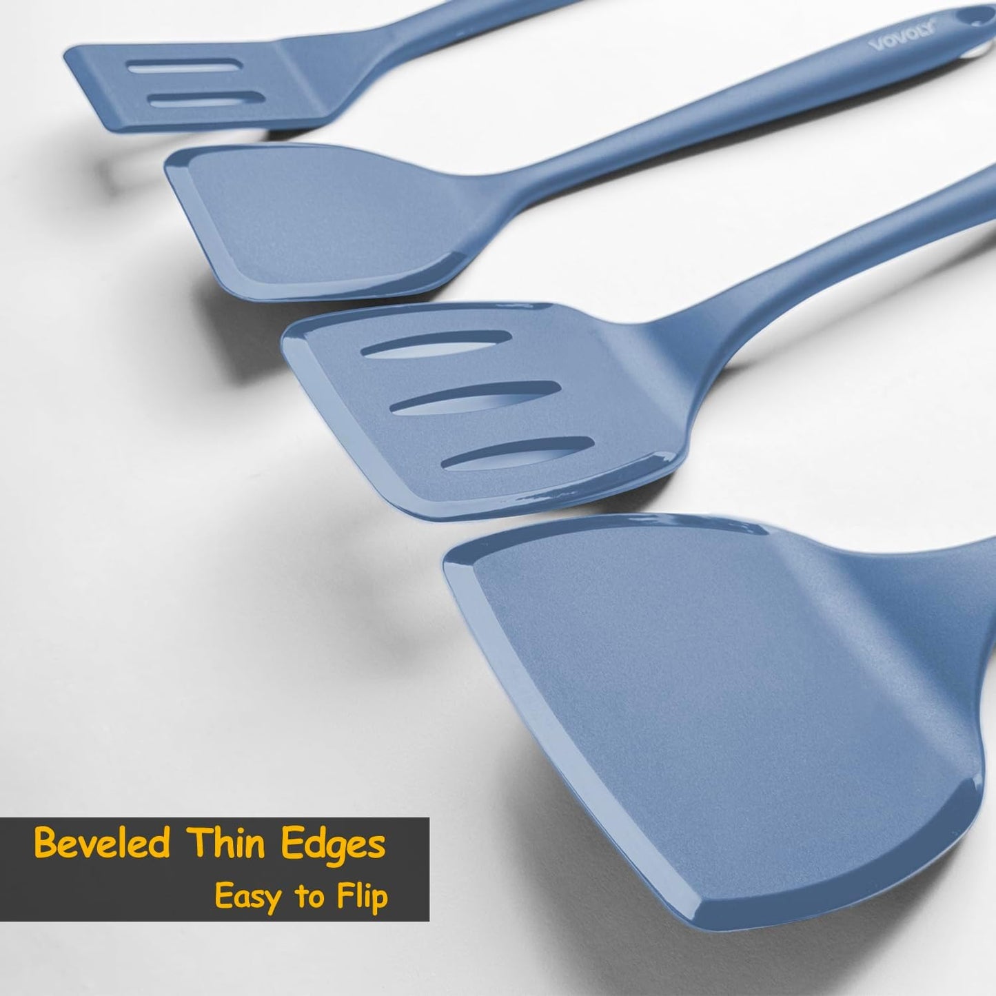 Set 4 Espátulas Silicona Resistentes 600°F para Huevos y Panqueques