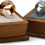 Soporte joyas madera anillo cuadrado pendientes gris