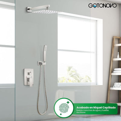 Sistema ducha lluvia pared cabezal mango latón macizo