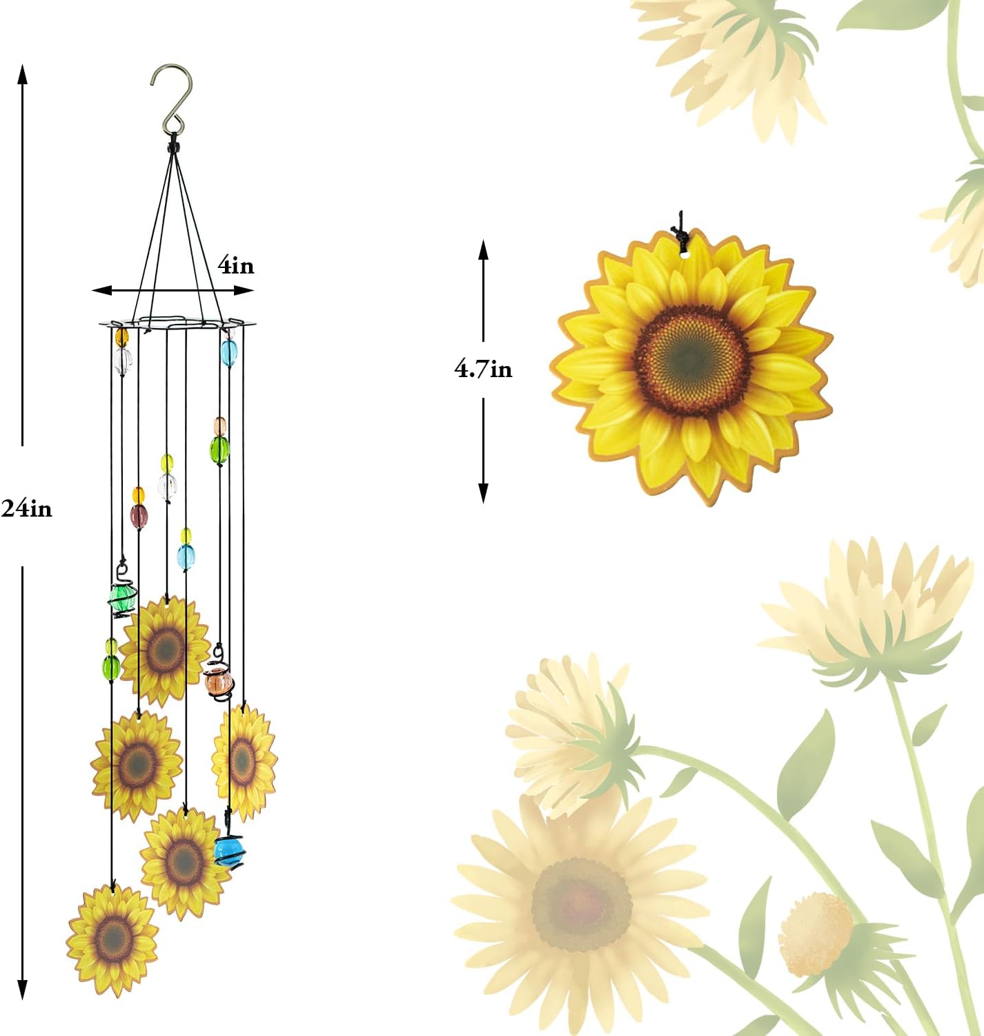Campanillas de girasol para exteriores decoración jardín