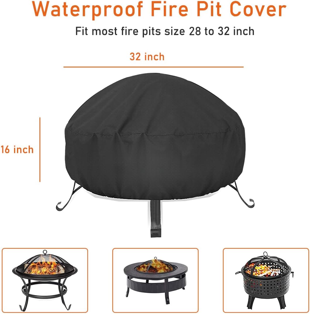 Cubierta hoguera 32" redonda 29-32" impermeable