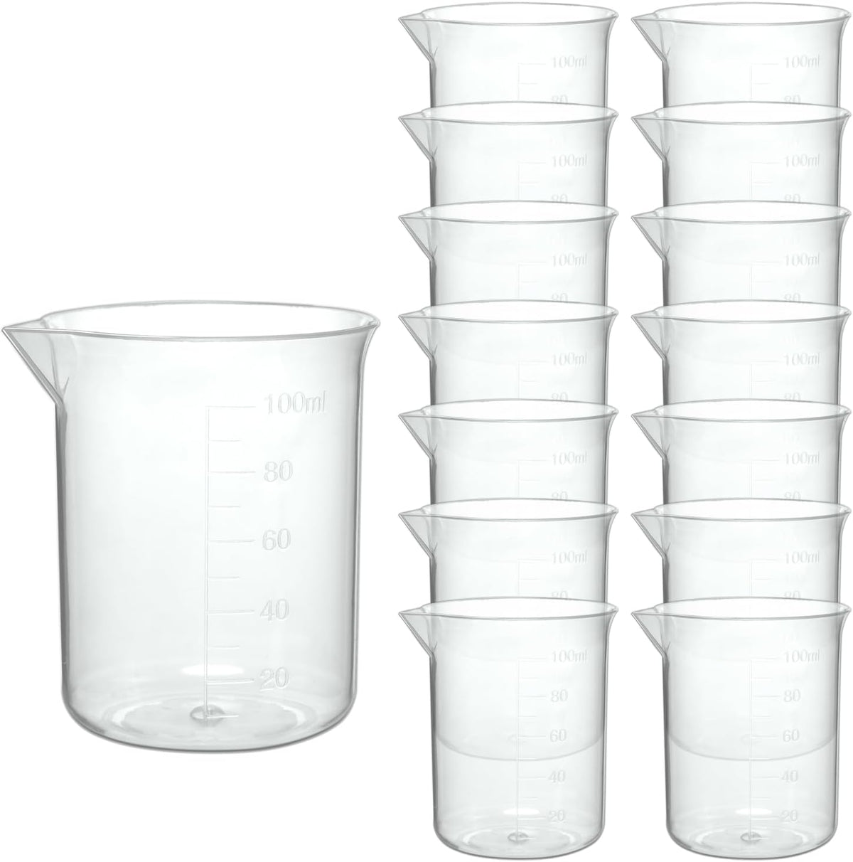 Vasos medidores plástico 3.4oz set 15 para líquidos y experimentos