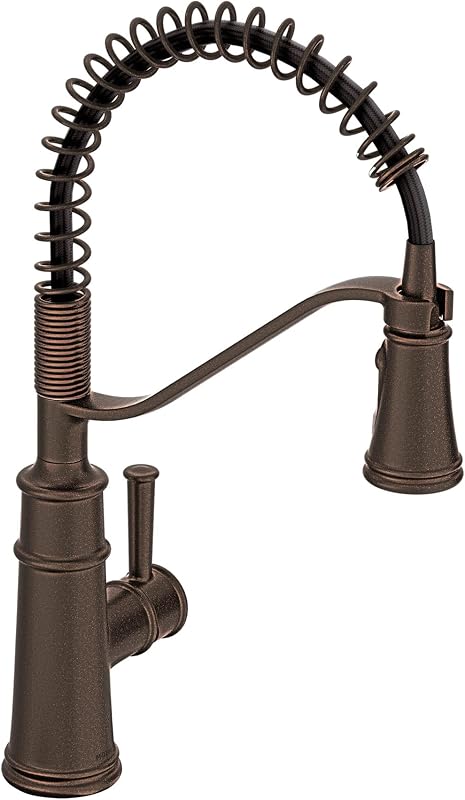 Grifo cocina bronce aceitado moderno con resorte y