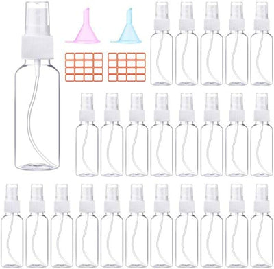 24 Botellas Spray 2oz Vacías con Embudos
