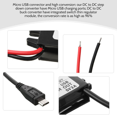 Convertidor 12V a 5V DC-DC para automóvil micro USB