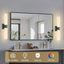 2 Apliques Pared Negro 32" Vidrio Esmerilado Moderno