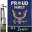 Bandera jardín USN Seabee con soporte oficial