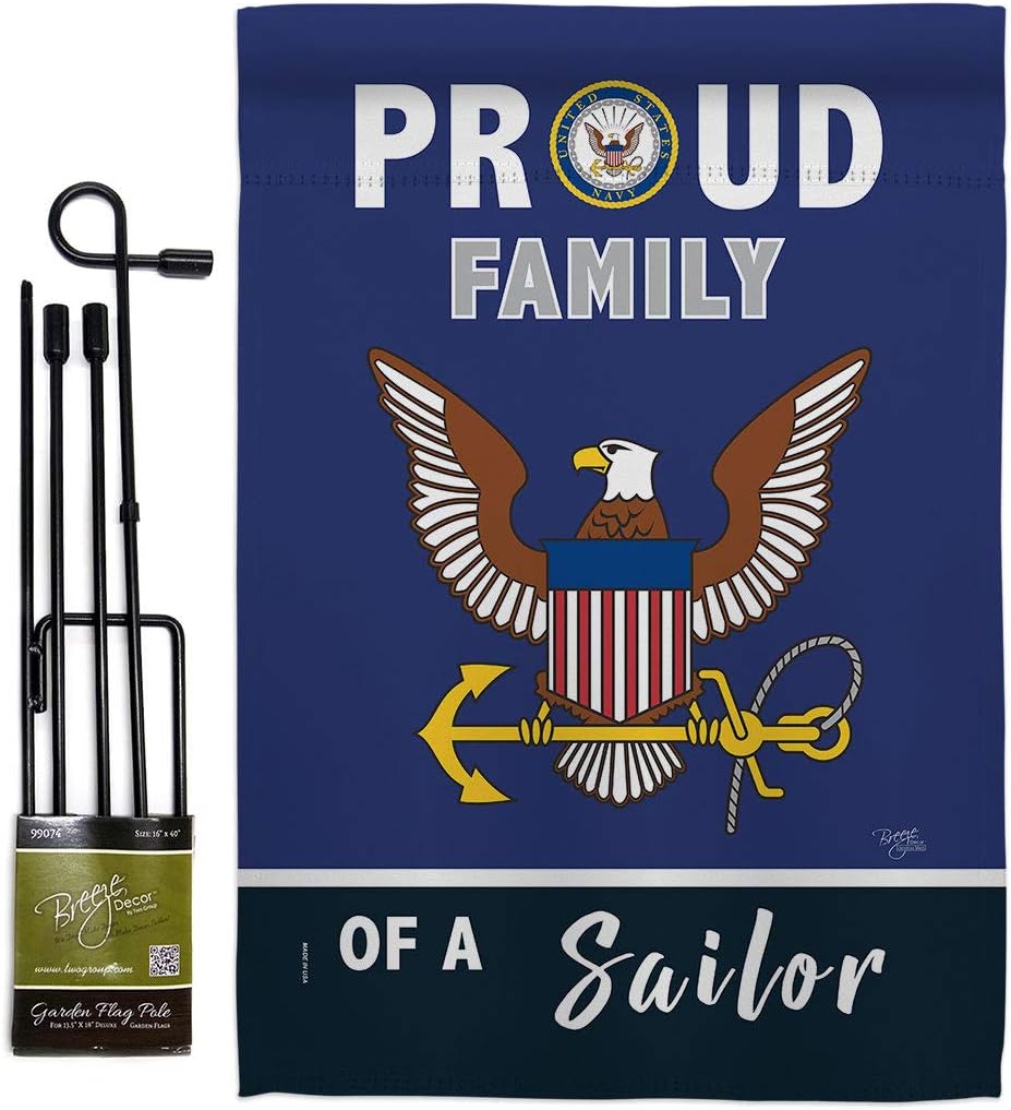 Bandera jardín USN Seabee con soporte oficial