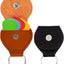 Soporte llavero guitarra 2 pzas cuero multicolor cierre metal
