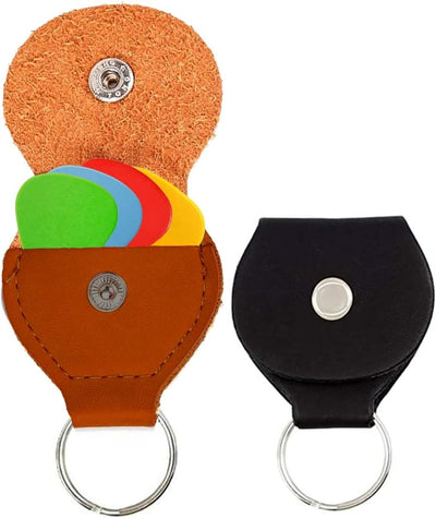 Soporte llavero guitarra 2 pzas cuero multicolor cierre metal