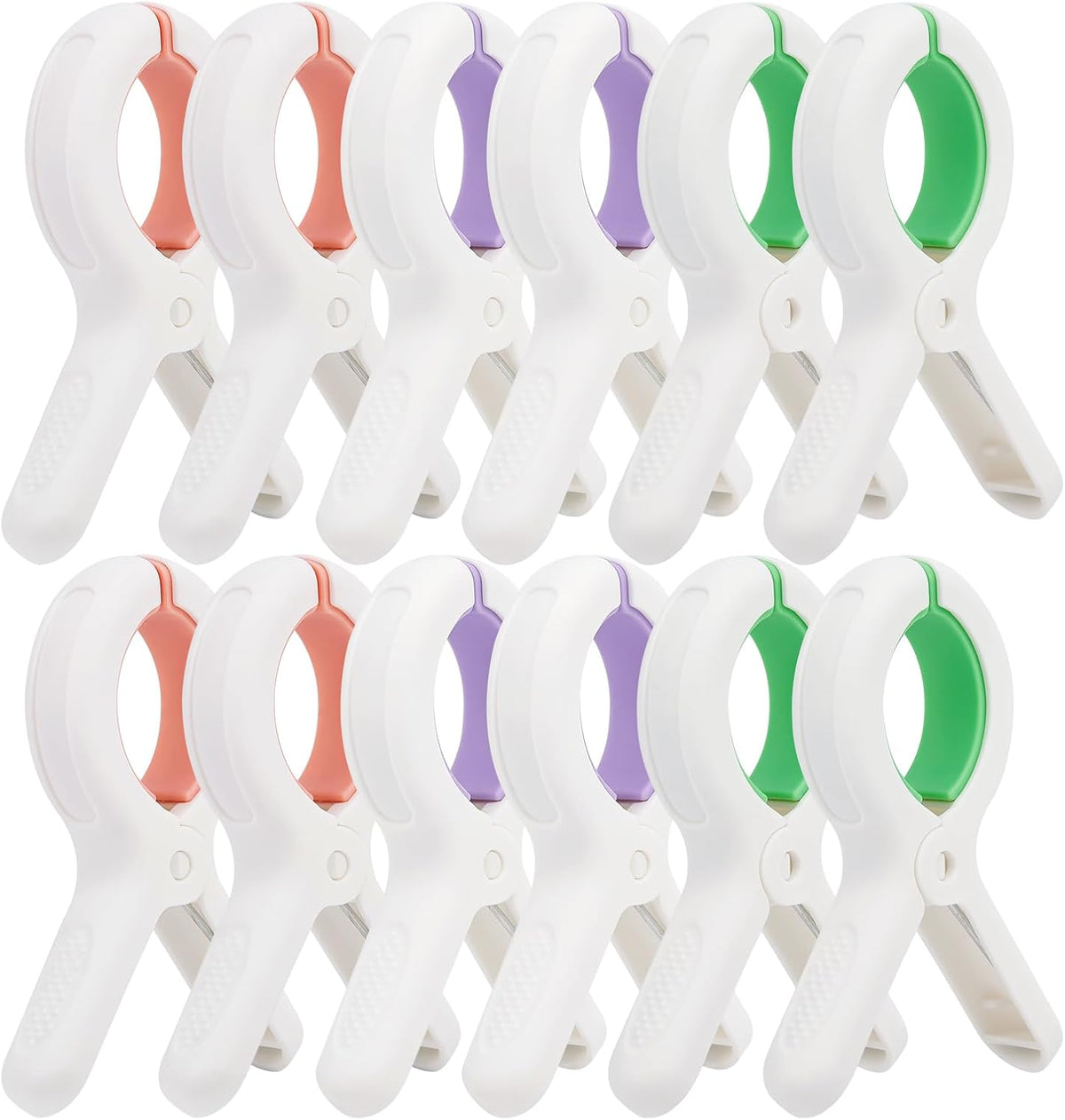 Pinzas toallas silla crucero 12pzas resistentes 3 colores