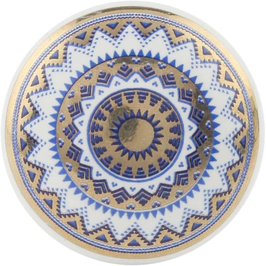 Pomos dorados y azules para cajones y gabinetes