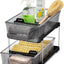 Organiz. 2 niveles multiusos con asas 4 pzas carbono