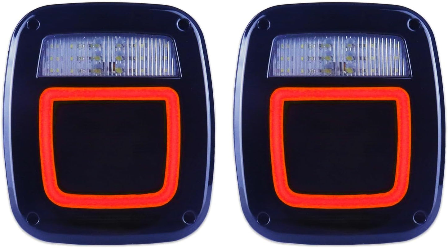 Luces traseras halo ahumado reemplazo Wrangler TJ YJ 76-06