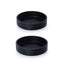 2 Pzas Platillos Plástico 4" Drenaje Negro Mate