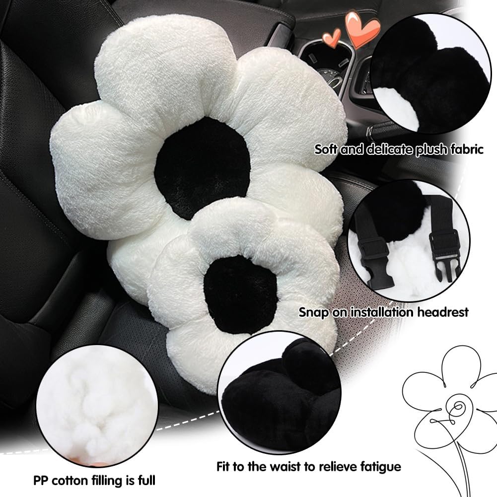 4 Almohadas flores felpa reposacabezas coche