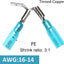 50 Conectores Termorretráctiles AWG 16-14 Azul