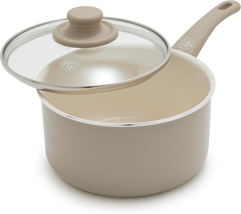 Cacerola vidrio tapa cerámica sin PFAS gris pardo