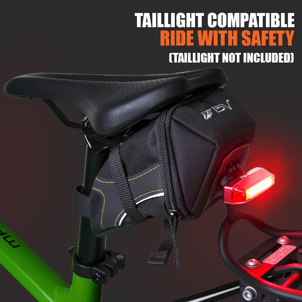 Bolsa sillín bicicleta con correa reflectante y divisor