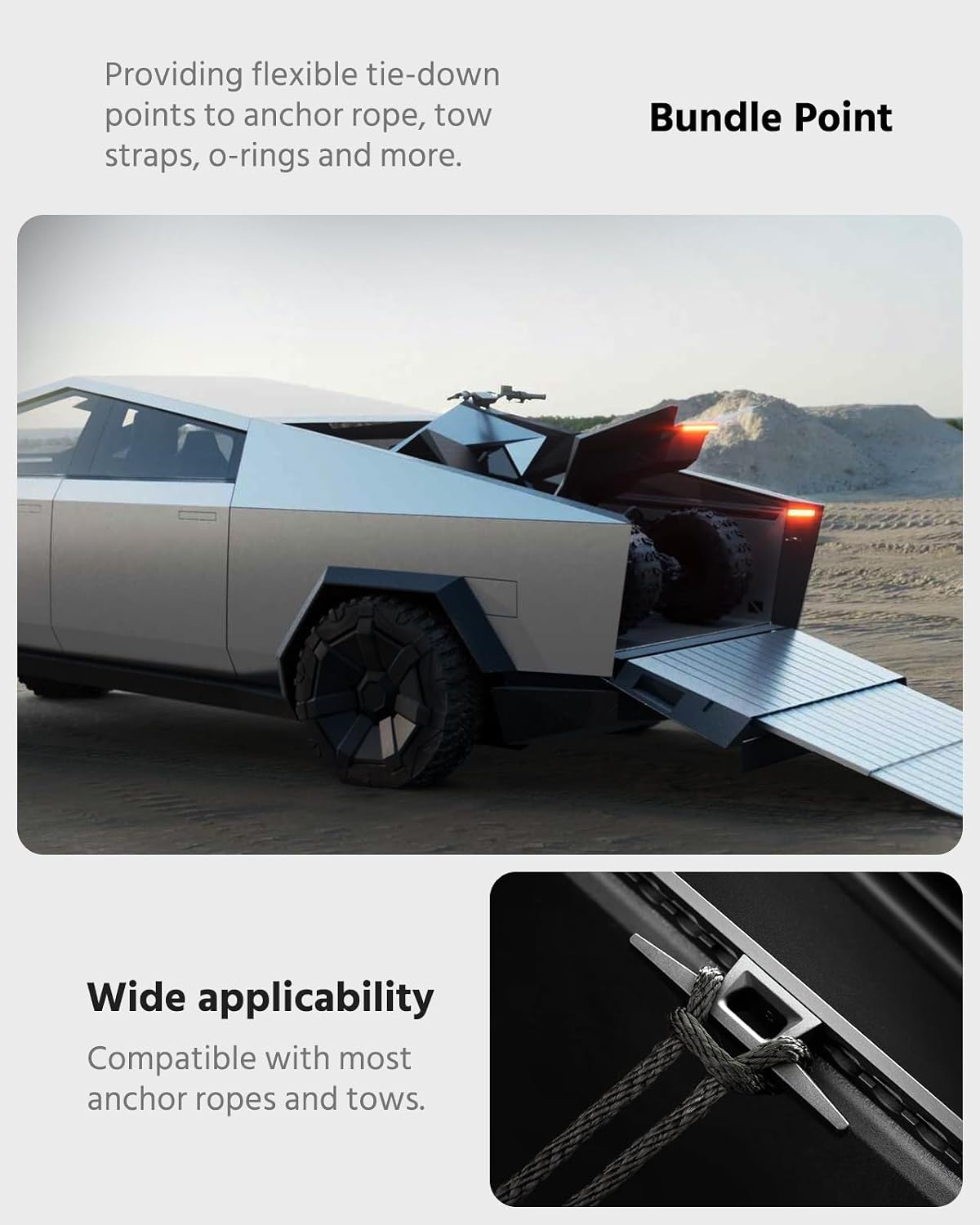 Garra riel cama Tesla Cybertruck aluminio fundido