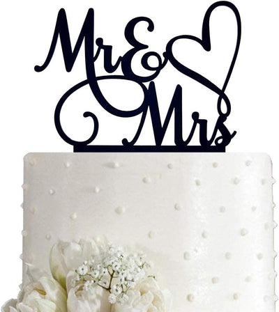 Decoración boda acrílico negro Mr and Mrs