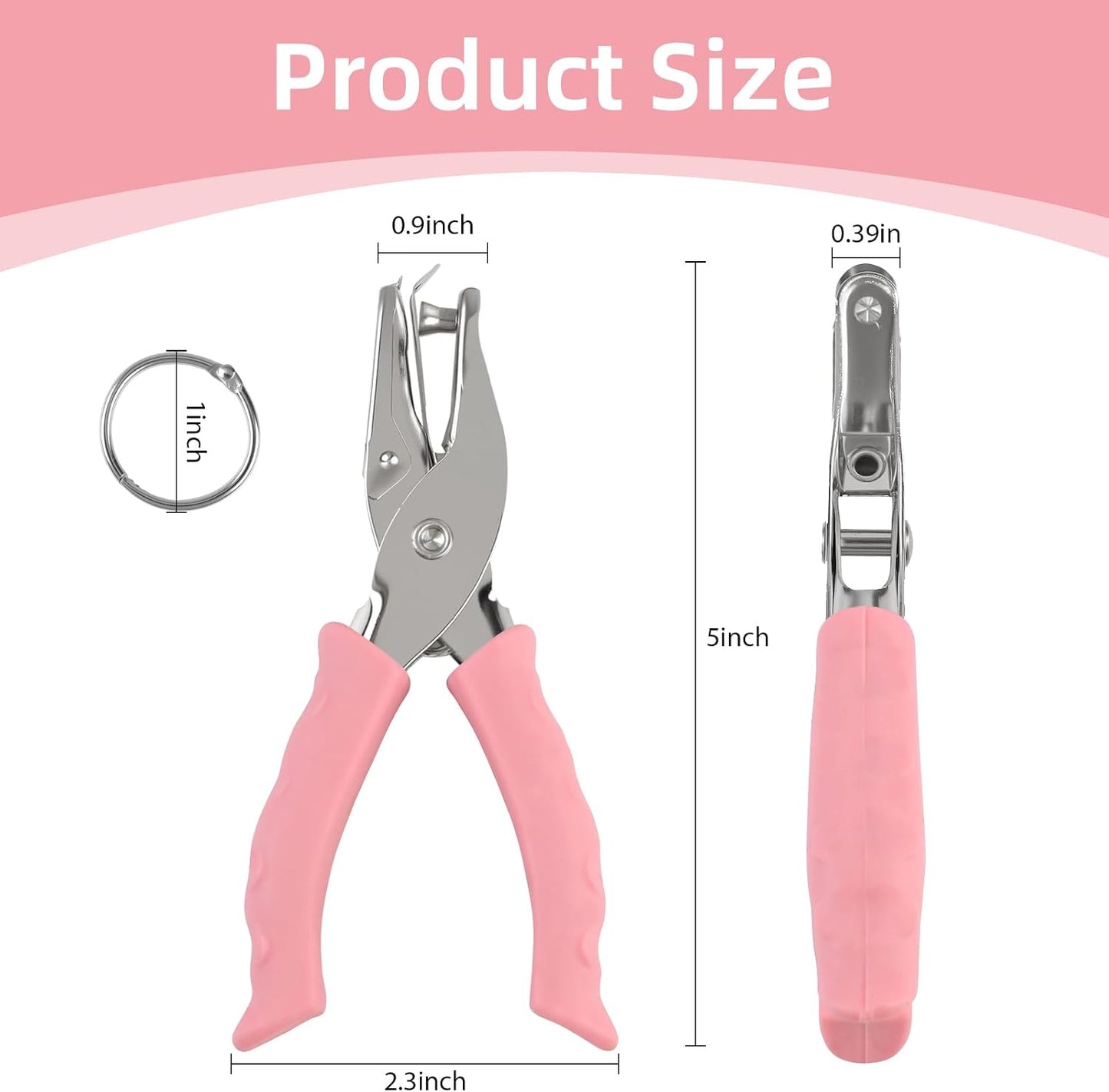 Perforadora 8 hojas 10 anillos encuadernadores rosa