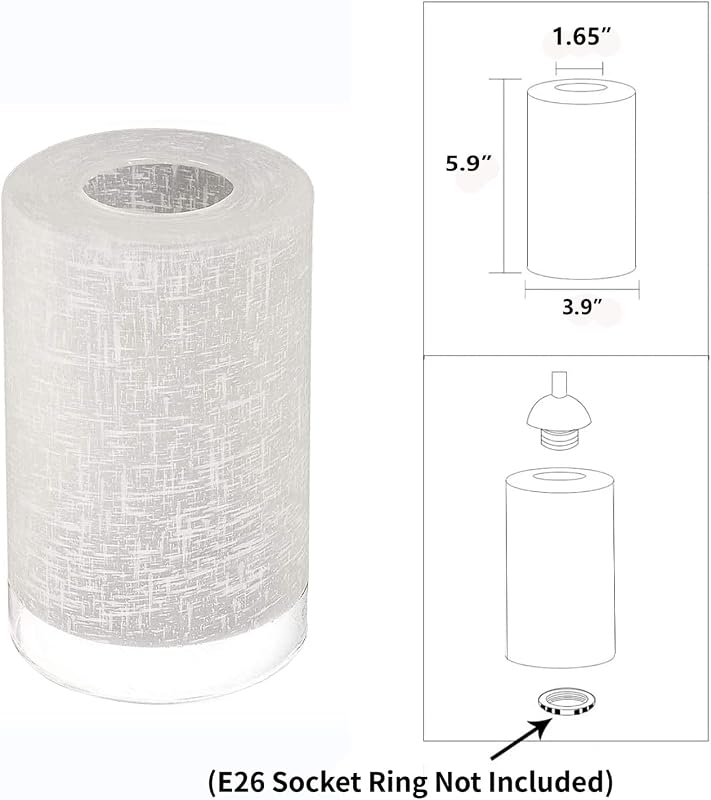 3 Pzas Pantalla Vidrio Esmerilado Lino Blanco 1.65"
