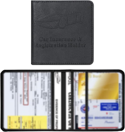 Soporte registro auto organizador cuero PU universal