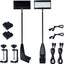 Luces LED feria con soportes y cables negro