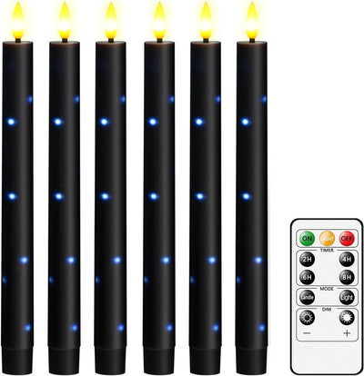 Velas cónicas LED con temporizador 9.6" cuerda estrella