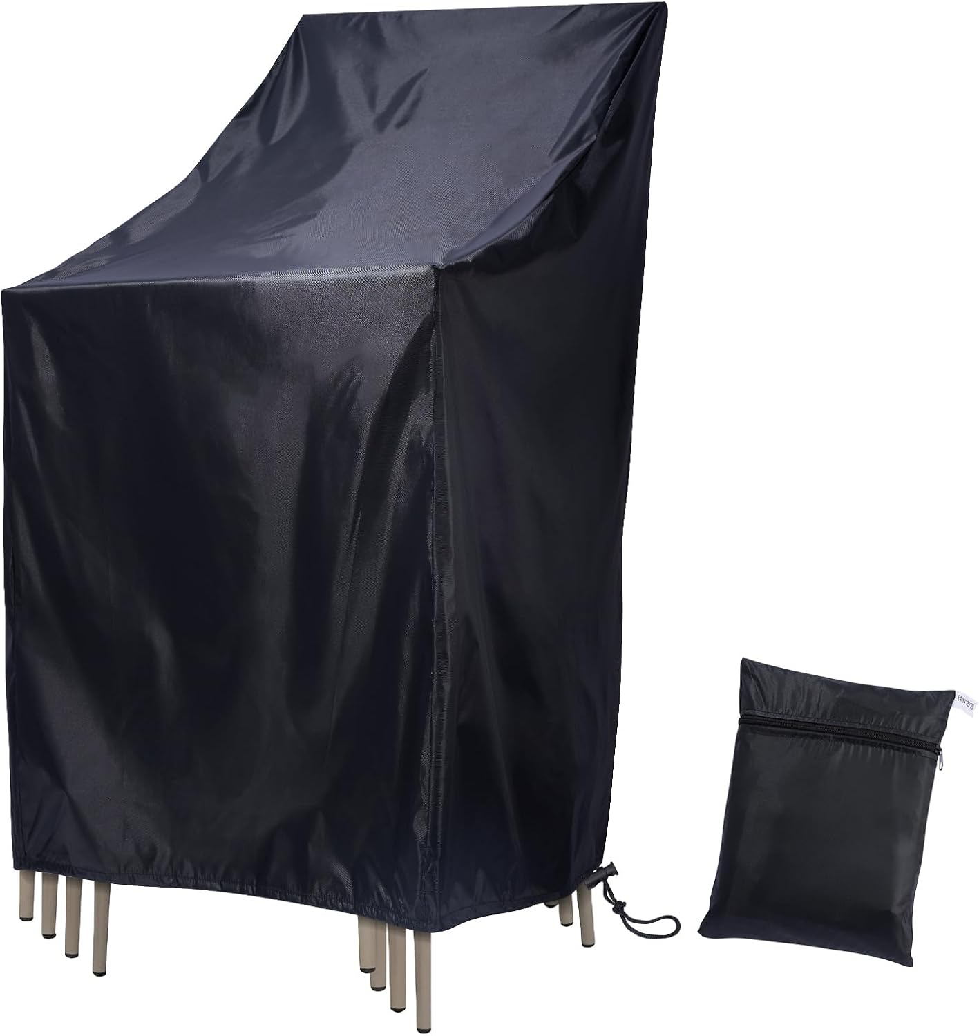 Fundas apilables sillas patio impermeables 25" negro