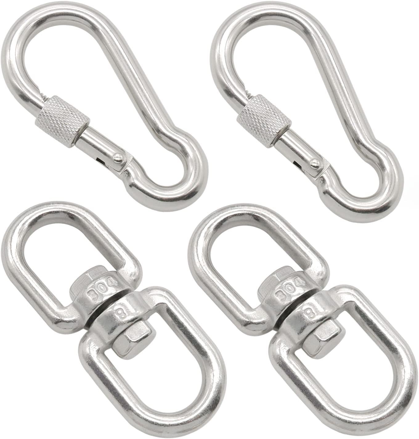 2 Ganchos Giratorios Acero Inox M8 Amarre Marino