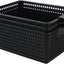 3 Pzas Contenedor Plástico para Almacenar Negro