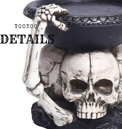 Portavelas calavera gótico candelabro espeluznante