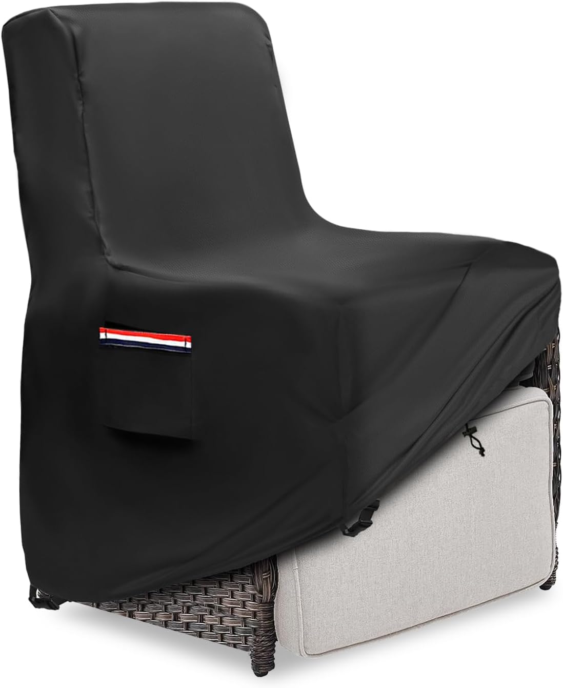 Funda silla reclinable exterior 600D impermeable negro