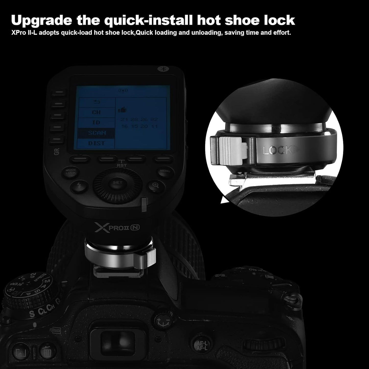Transmisor flash inalámbrico XproII-N 2.4G Bluetooth 11 botones